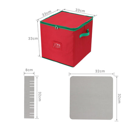 Christmas Bauble Storage Box, Holds 64, Adjustable Dividers