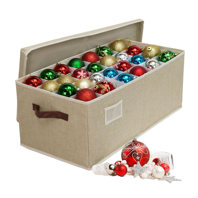 Christmas Bauble Storage Box, Holds 96, Adjustable Dividers
