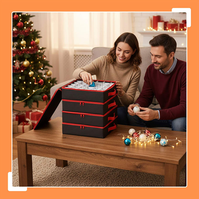 Christmas Bauble Storage Boxes, 4-Pack, 64 Capacity