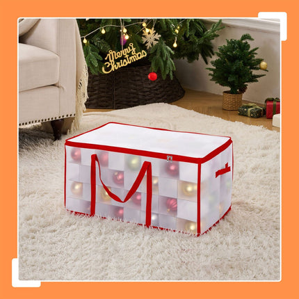 Christmas Bauble Storage Box with Adjustable Dividers