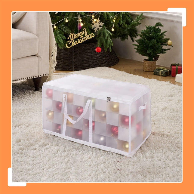 Christmas Bauble Storage Box with Adjustable Dividers