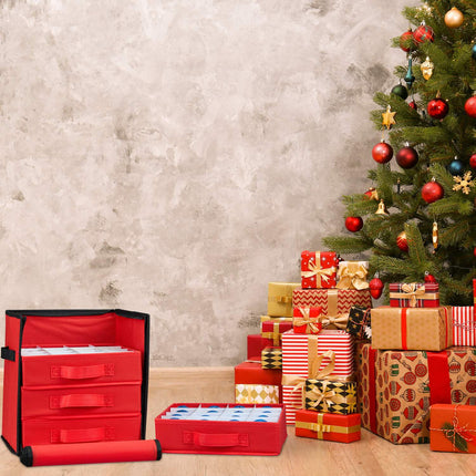 Christmas Bauble Storage Box with Adjustable Dividers