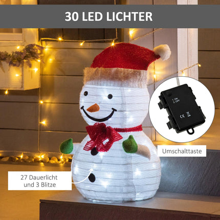 Snowman Christmas decoration with LED lights, weatherproof