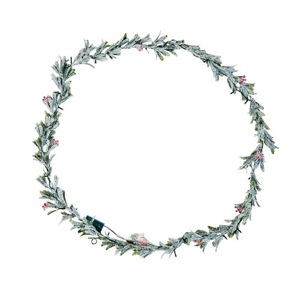 Christmas Garland 9 ft with LED Lights, Olive Leaves, Berries
