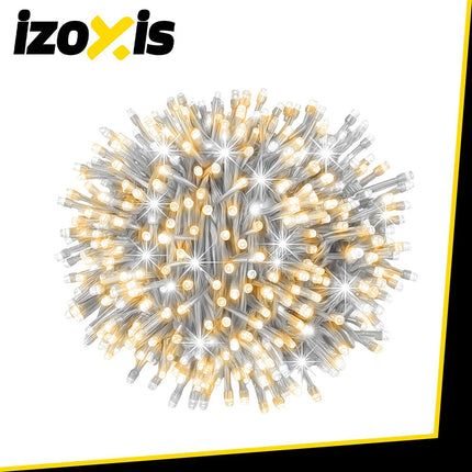 Christmas Icicle Lights, 100 LED, 6m, Warm White, IP44