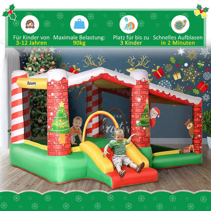 Inflatable Christmas castle for children with slide and ball pit