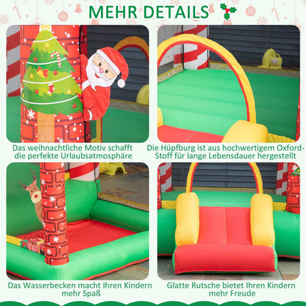 Inflatable Christmas castle for children with slide and ball pit
