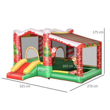 Inflatable Christmas castle for children with slide and ball pit