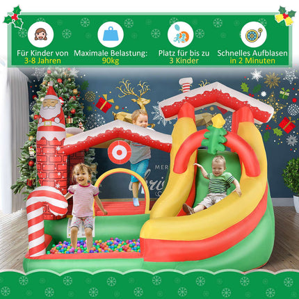 Children's Christmas bouncy castle with slide and ball pit