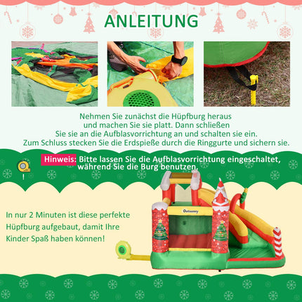 Children's Christmas bouncy castle with slide and ball pit