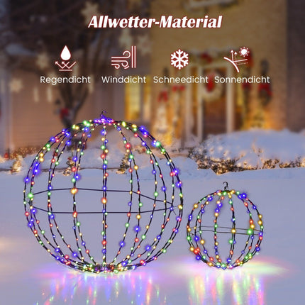 Christmas Light Ball Pack of 2 LED Balls for Hanging and Standing Christmas Lights