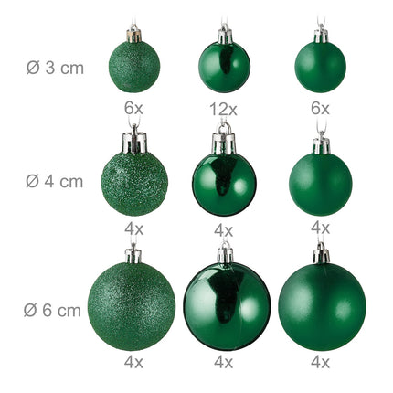 Christmas Ornaments Set, 100 Pieces, 10 Designs