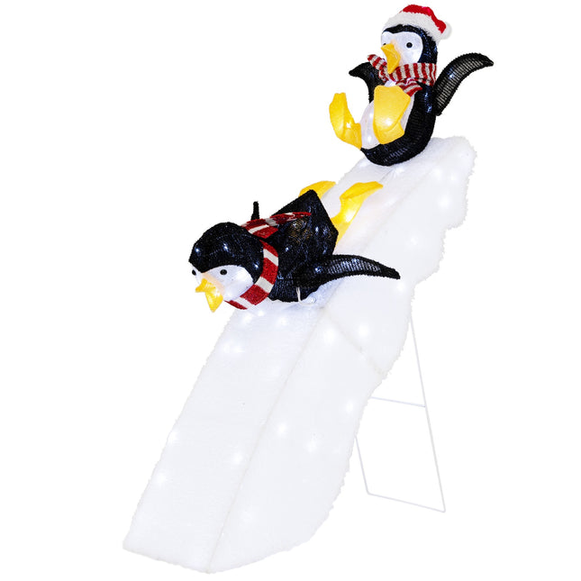 Christmas Penguin Slide Decoration, 130 LED, 120 cm