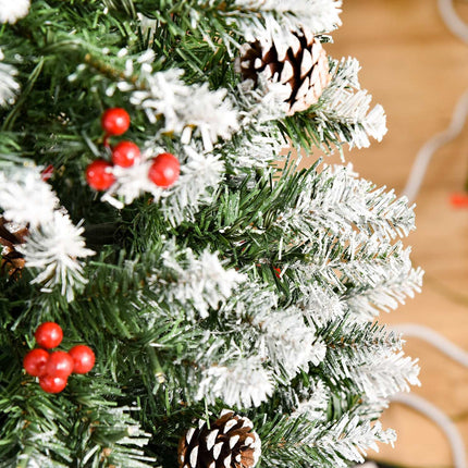Artificial Christmas tree, 1.5 M with LED lights & red berries