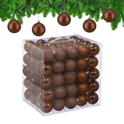 Christmas Tree Baubles Set, 100 Pieces, Matte/Glossy/Glitter