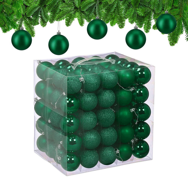 Christmas Tree Baubles Set, 100 Pieces, Matte/Glossy/Glitter