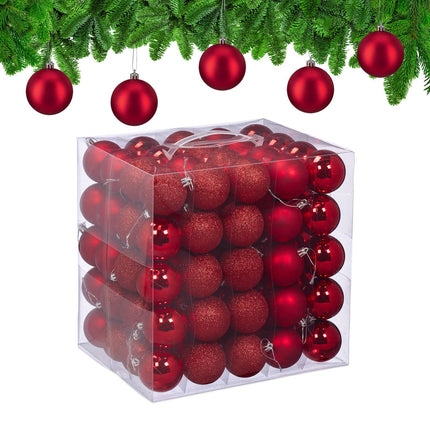 Christmas Tree Baubles Set, 100 Pieces, Matte/Glossy/Glitter