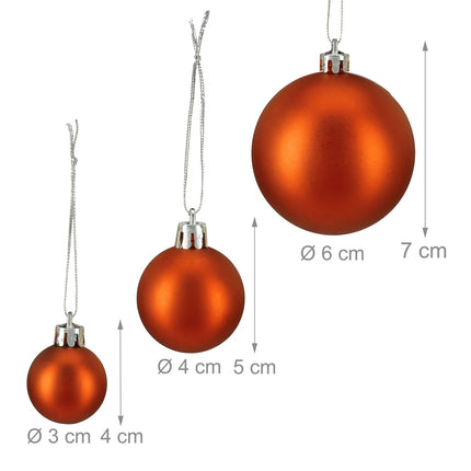 Christmas Tree Baubles Set, 100 Pieces, Various Sizes