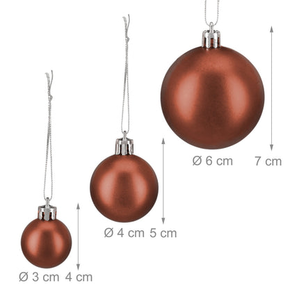 Christmas Tree Baubles Set, 100 Pieces, Various Sizes