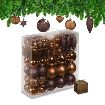 Christmas Tree Baubles Set, 110 Plastic Ornaments