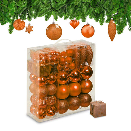 Christmas Tree Baubles Set, 110 Plastic Ornaments