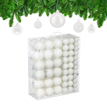 Christmas Tree Baubles Set, 138 Pcs – Matte, Shiny, Glitter
