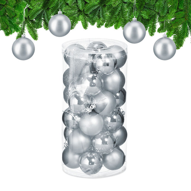 Christmas Tree Baubles Set, 30 Plastic Ornaments
