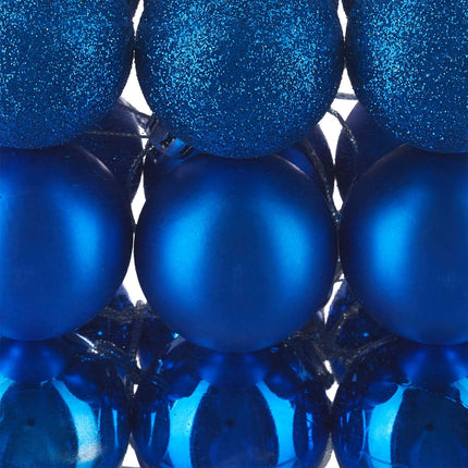 Christmas Tree Baubles Set, 50 Pcs – Matte, Shiny, Glitter