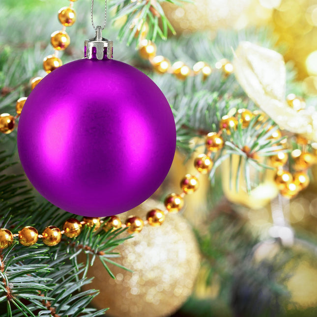 Christmas Tree Baubles Set, 50 Pcs – Matte, Shiny, Glittery