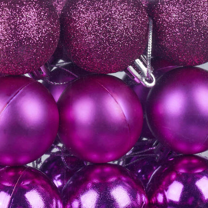 Christmas Tree Baubles Set, 50 Pcs – Matte, Shiny, Glittery