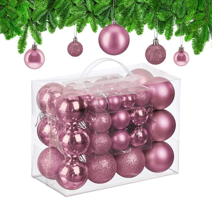 Christmas Tree Baubles Set, 50 Pcs, Plastic Ornaments