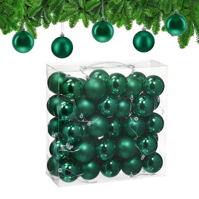 Christmas Tree Baubles Set, 50 Pieces with Ribbons