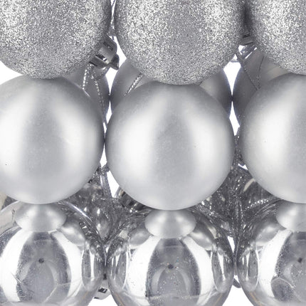Christmas Tree Baubles Set, 76 Pcs – Matte, Shiny, Glitter