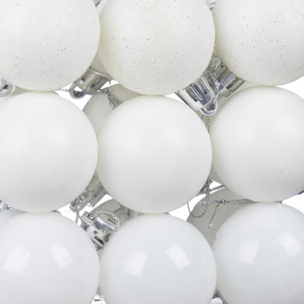 Christmas Tree Baubles Set, 76 Pieces, Matte & Glitter Finish