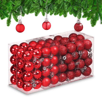 Christmas Tree Baubles Set, 96 Plastic Ornaments