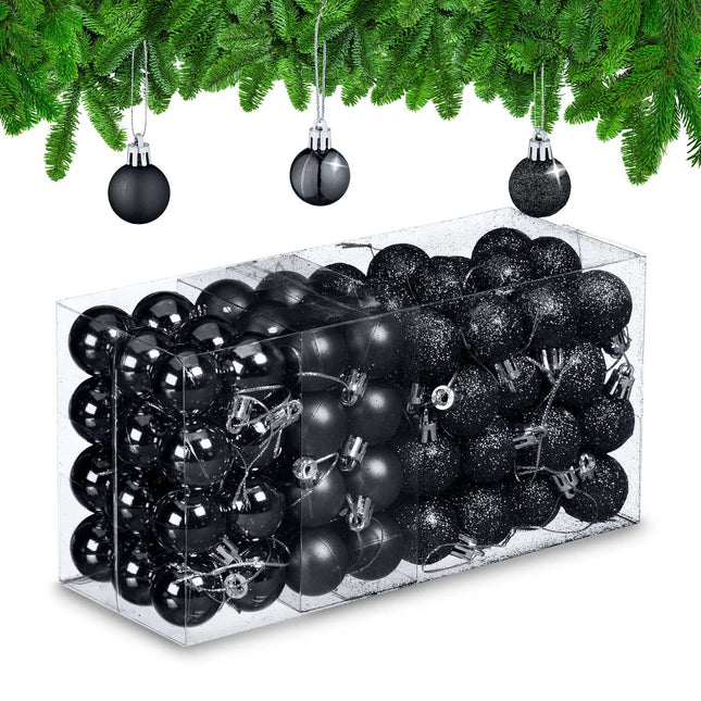 Christmas Tree Baubles Set, 96 Plastic Ornaments