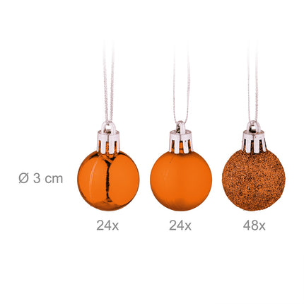 Christmas Tree Baubles Set, 96 Plastic Ornaments