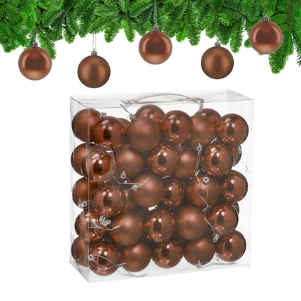 Christmas Tree Baubles Set, Matte & Glossy, 50 Pieces