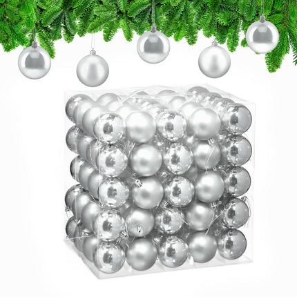 Christmas Tree Baubles Set, Matte & Glossy Finish, 100-Pack