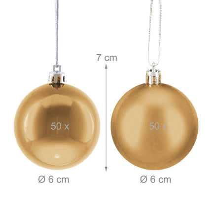 Christmas Tree Baubles Set, Matte & Glossy Finish, 100-Pack