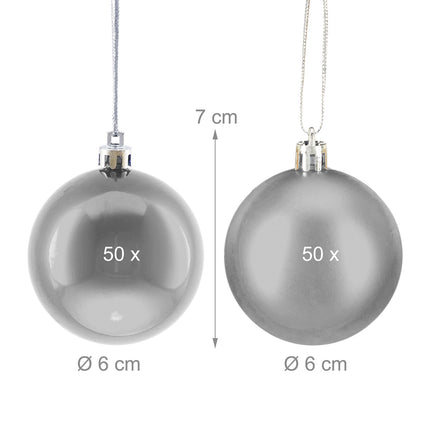 Christmas Tree Baubles Set, Matte & Glossy Finish, 100-Pack
