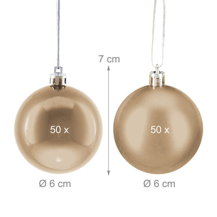 Christmas Tree Baubles Set, Matte & Glossy Finish, 100-Pack
