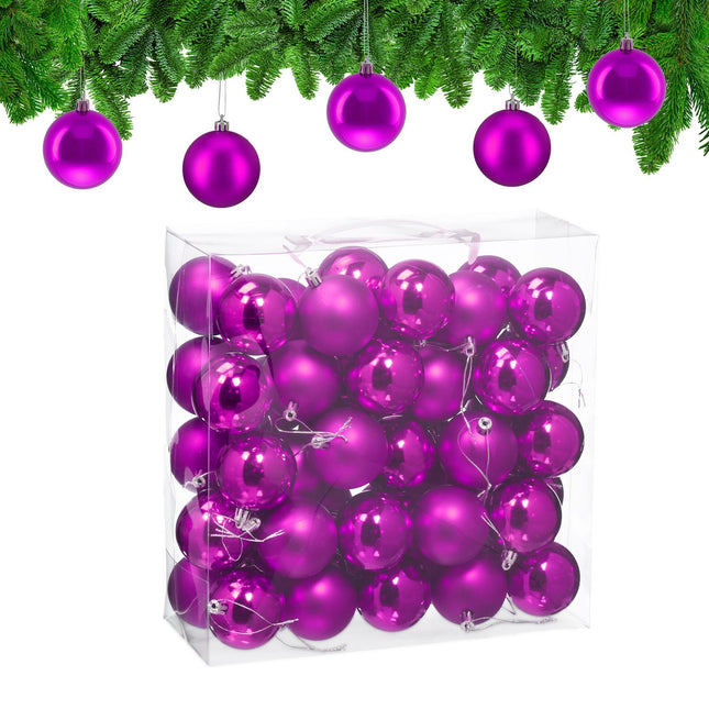 Christmas Tree Baubles Set, Matte & Glossy Finish, 50-Pack
