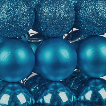 Christmas Tree Baubles Set, Matte/Shiny/Glitter Finish