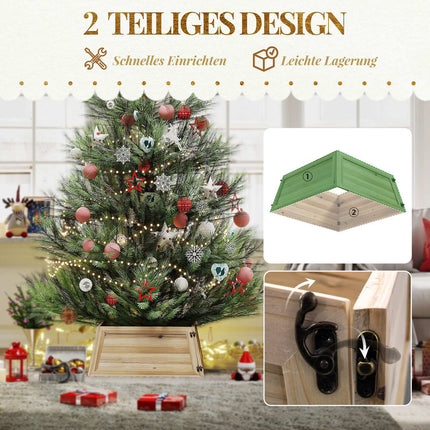 Christmas Tree Skirt, 65x65 cm, Natural Wood