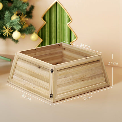 Christmas Tree Skirt, 65x65 cm, Natural Wood