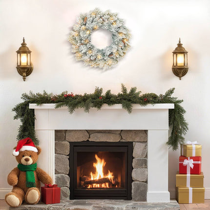 Christmas Wreath with LED Lights, Pinecones, 60cm