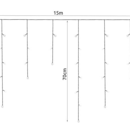 Christmas lights - icicles 300 LED cold white 31V
