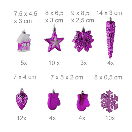 Christmas tree balls in a pack of 100