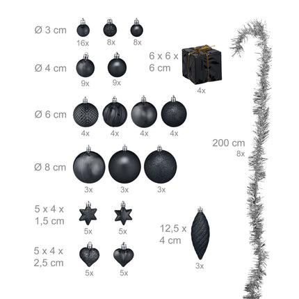 Christmas tree balls in a set of 110 pcs